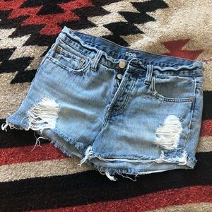 BDG Tomgirl distressed denim shorts
